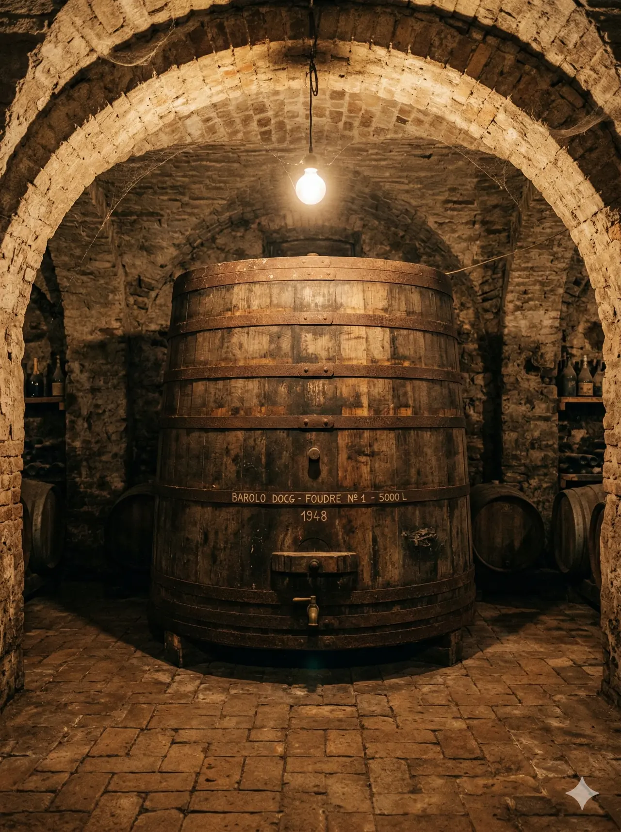 Grand foudre Barolo DOCG 5000L, cave voûtée traditionnelle
